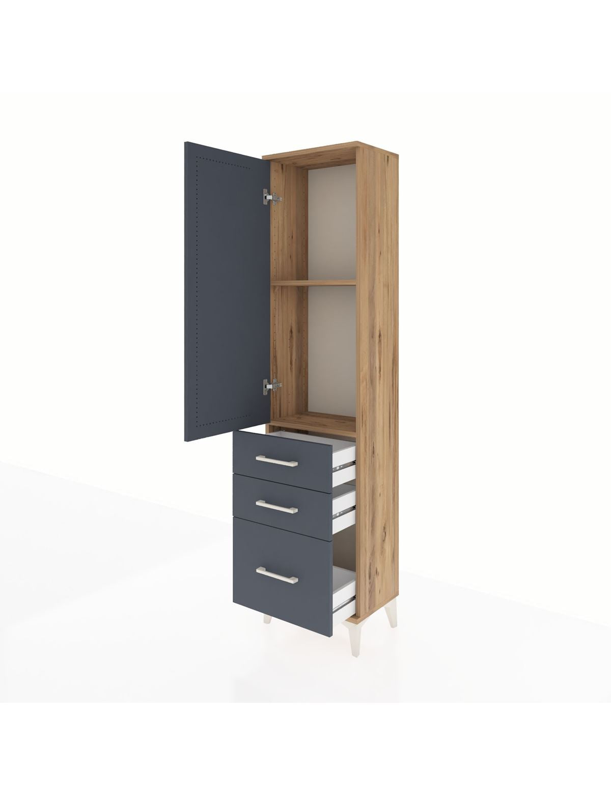 Arges Dolap 2 Raflı 3 Çekmeceli Tek Kapaklı 44x30x182 - S22M014V8A