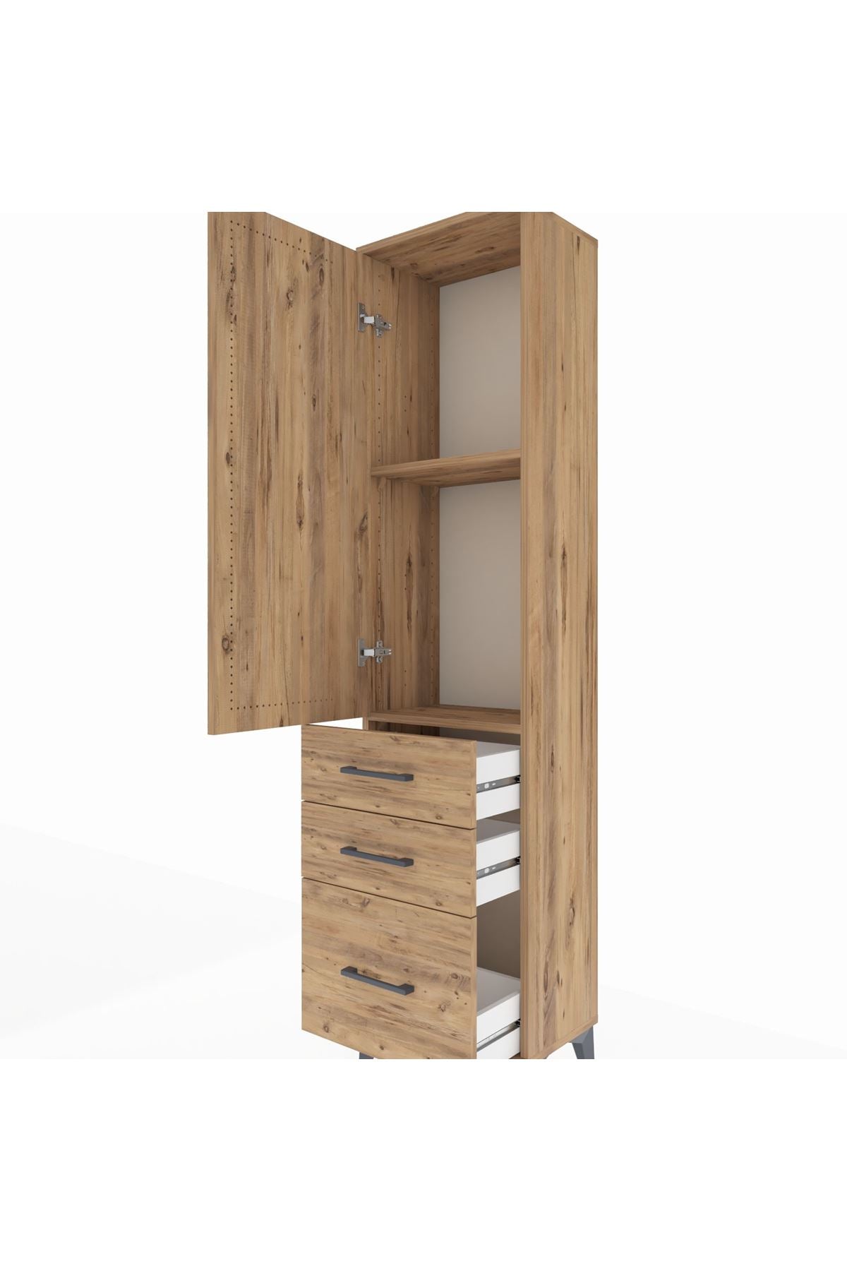 Arges Dolap 2 Raflı 3 Çekmeceli Tek Kapaklı 44x30x182 - S22M014V9A