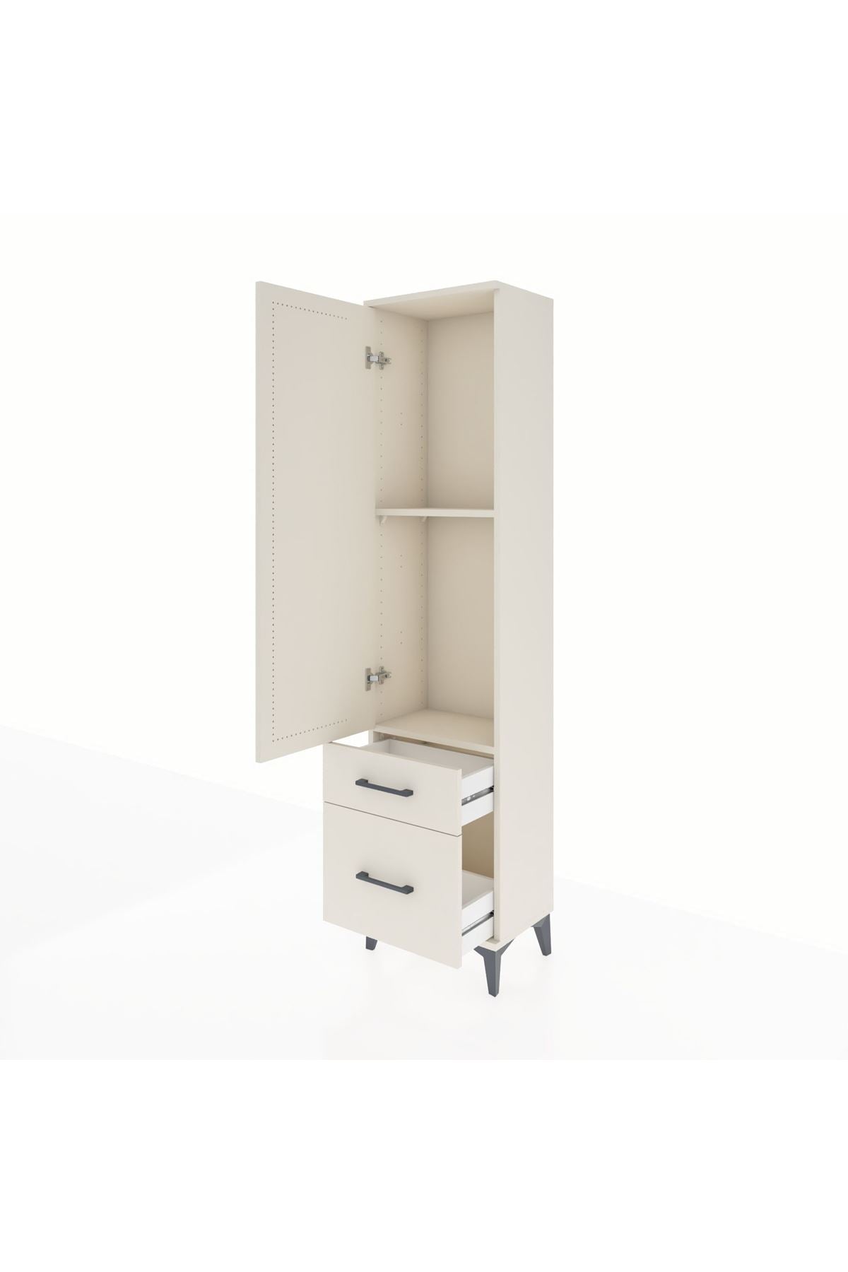 Arges Dolap 2 Raflı 2 Çekmeceli Tek Kapaklı 44x30x182 - S22M015V1A