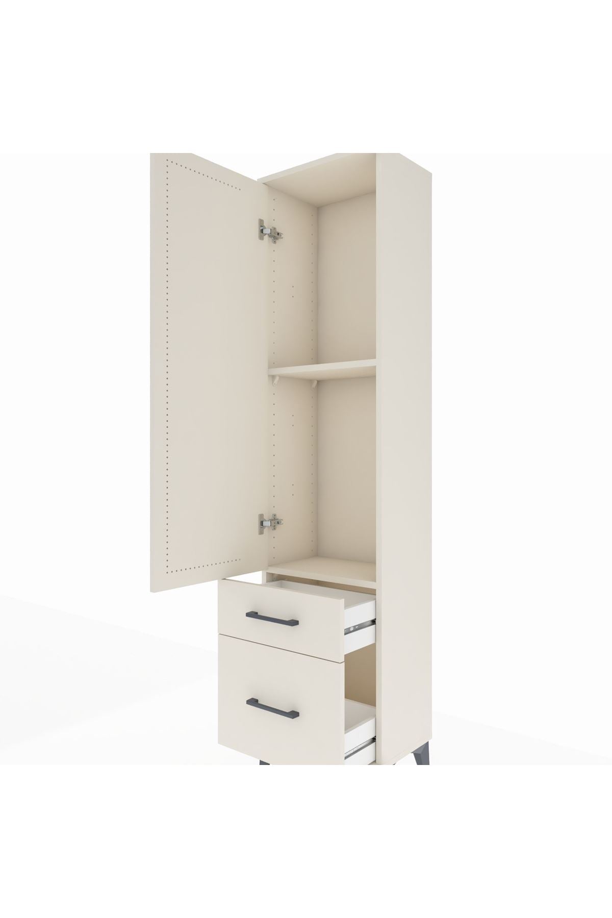 Arges Dolap 2 Raflı 2 Çekmeceli Tek Kapaklı 44x30x182 - S22M015V1A