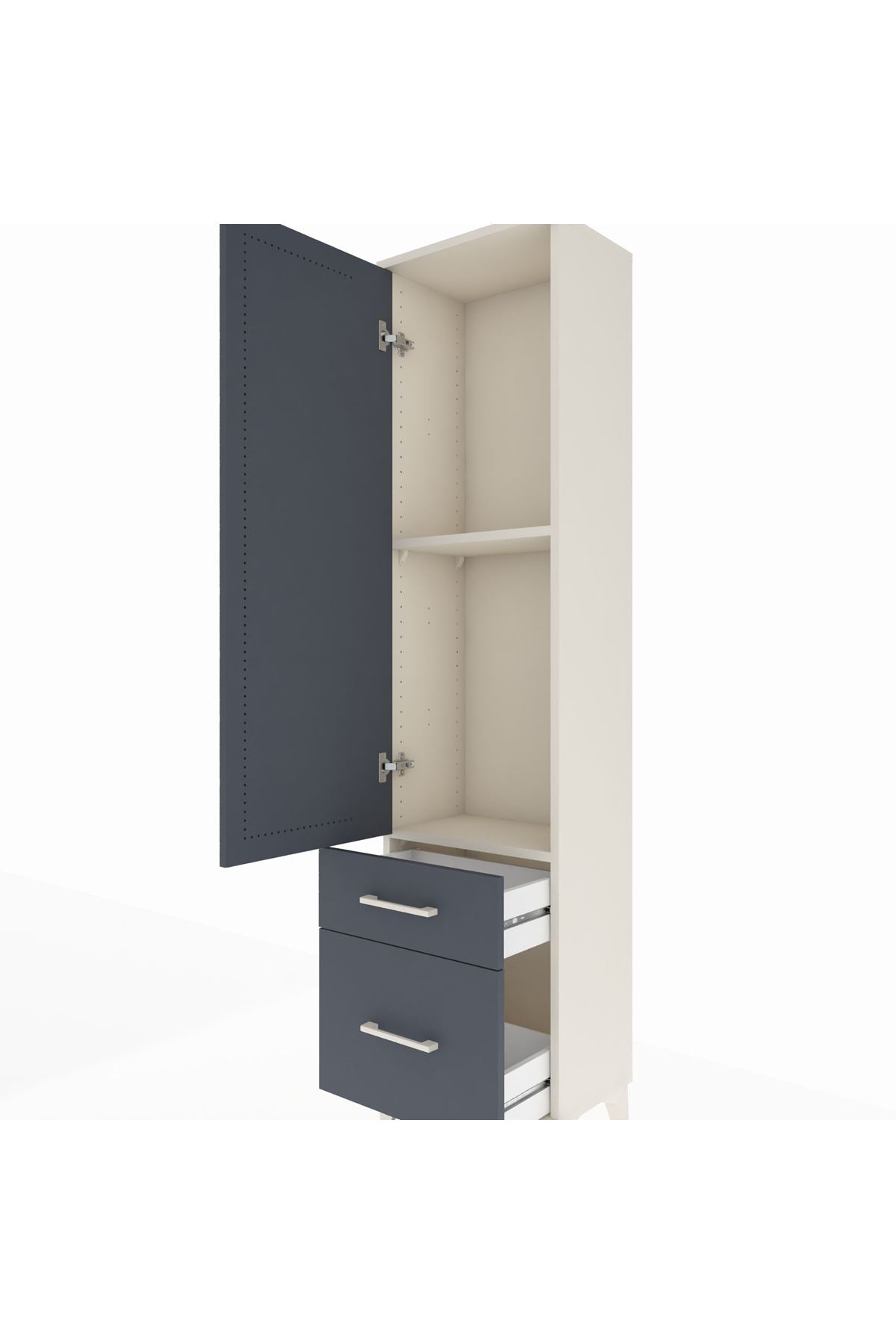 Arges Dolap 2 Raflı 2 Çekmeceli Tek Kapaklı 44x30x182 - S22M015V2A
