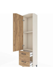 Arges Dolap 2 Raflı 2 Çekmeceli Tek Kapaklı 44x30x182 - S22M015V3A