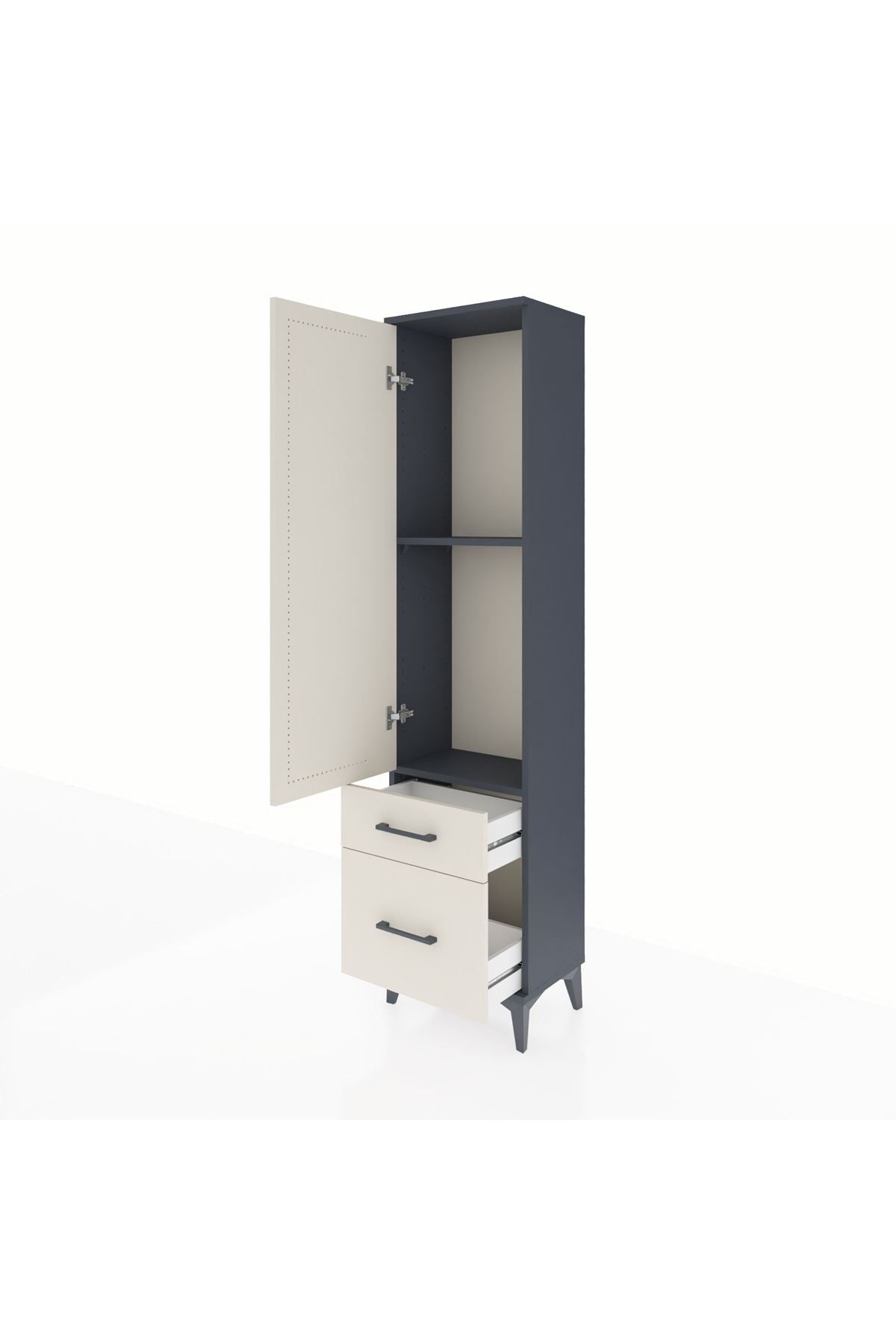 Arges Dolap 2 Raflı 2 Çekmeceli Tek Kapaklı 44x30x182 - S22M015V4A