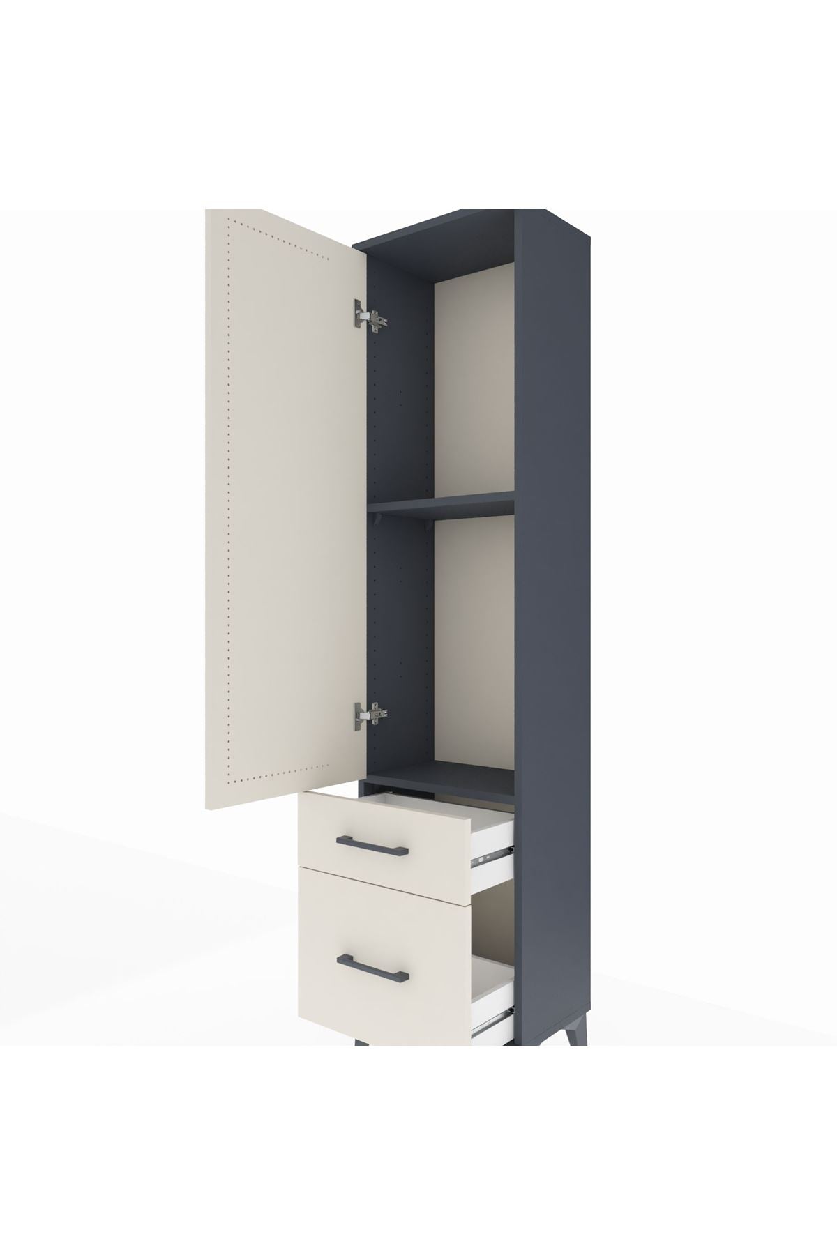 Arges Dolap 2 Raflı 2 Çekmeceli Tek Kapaklı 44x30x182 - S22M015V4A