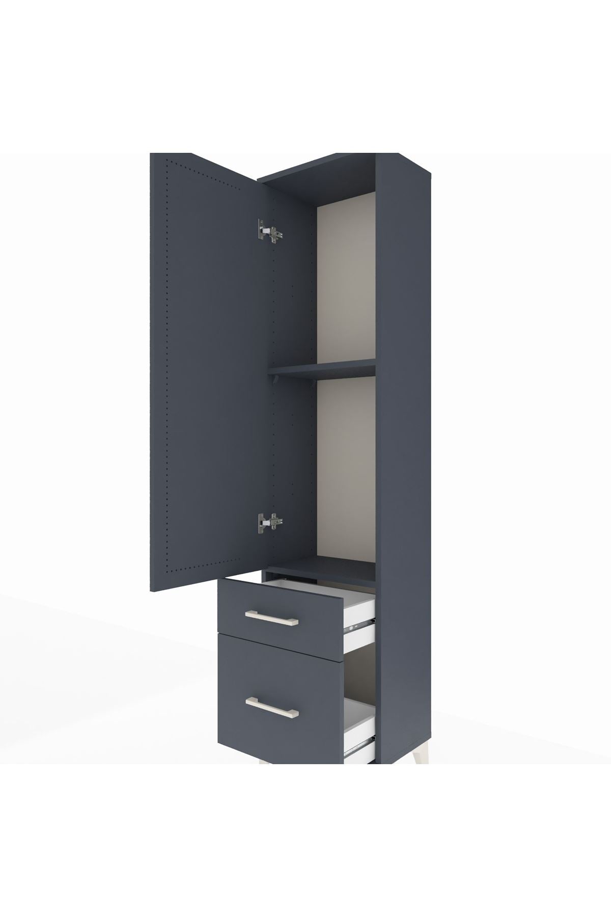 Arges Dolap 2 Raflı 2 Çekmeceli Tek Kapaklı 44x30x182 - S22M015V5A
