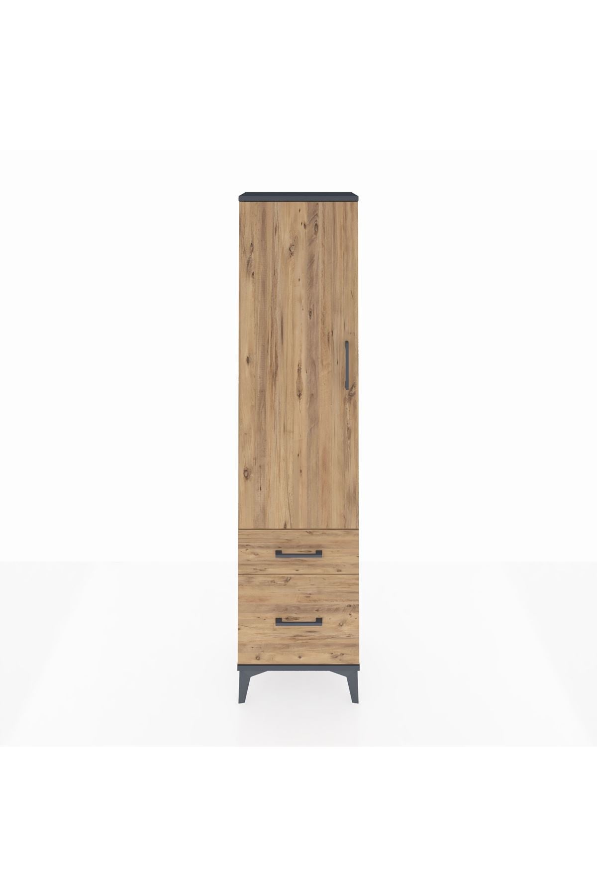 Arges Dolap 2 Raflı 2 Çekmeceli Tek Kapaklı 44x30x182 - S22M015V6A