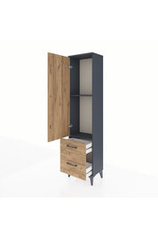 Arges Dolap 2 Raflı 2 Çekmeceli Tek Kapaklı 44x30x182 - S22M015V6A