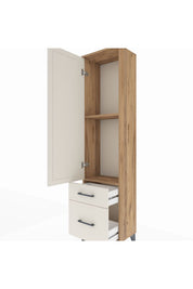 Arges Dolap 2 Raflı 2 Çekmeceli Tek Kapaklı 44x30x182 - S22M015V7A