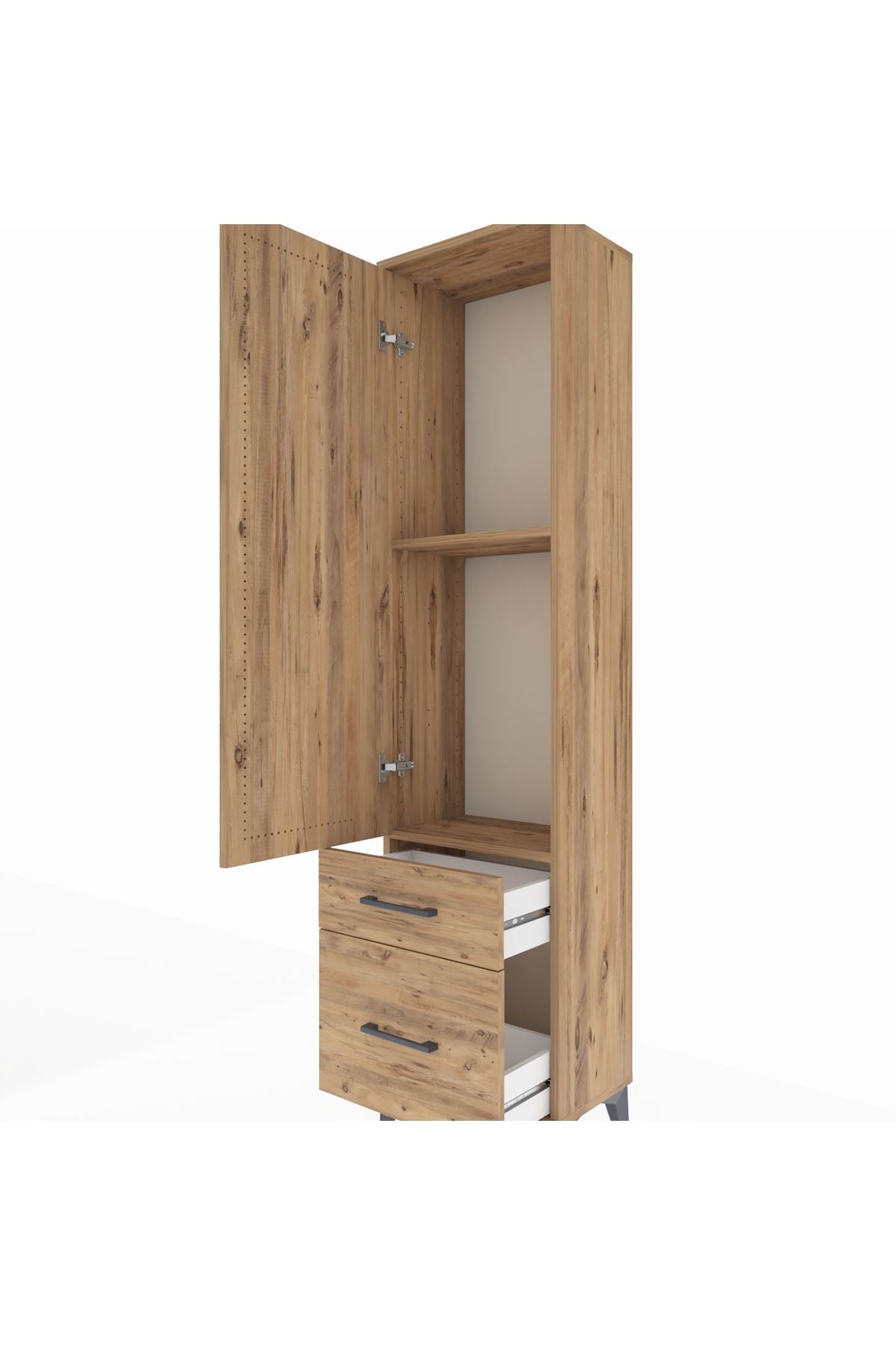 Arges Dolap 2 Raflı 2 Çekmeceli Tek Kapaklı 44x30x182 - S22M015V9A