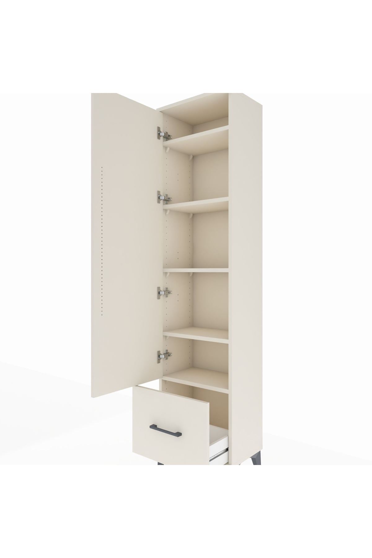 Arges Dolap 5 Raflı Tek Çekmeceli Tek Kapaklı 44x30x182 - S22M016V1A