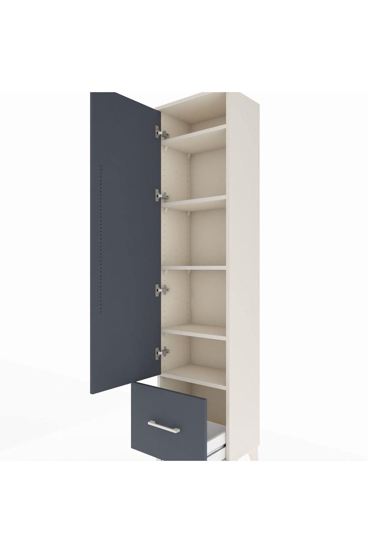 Arges Dolap 5 Raflı Tek Çekmeceli Tek Kapaklı 44x30x182 - S22M016V2A
