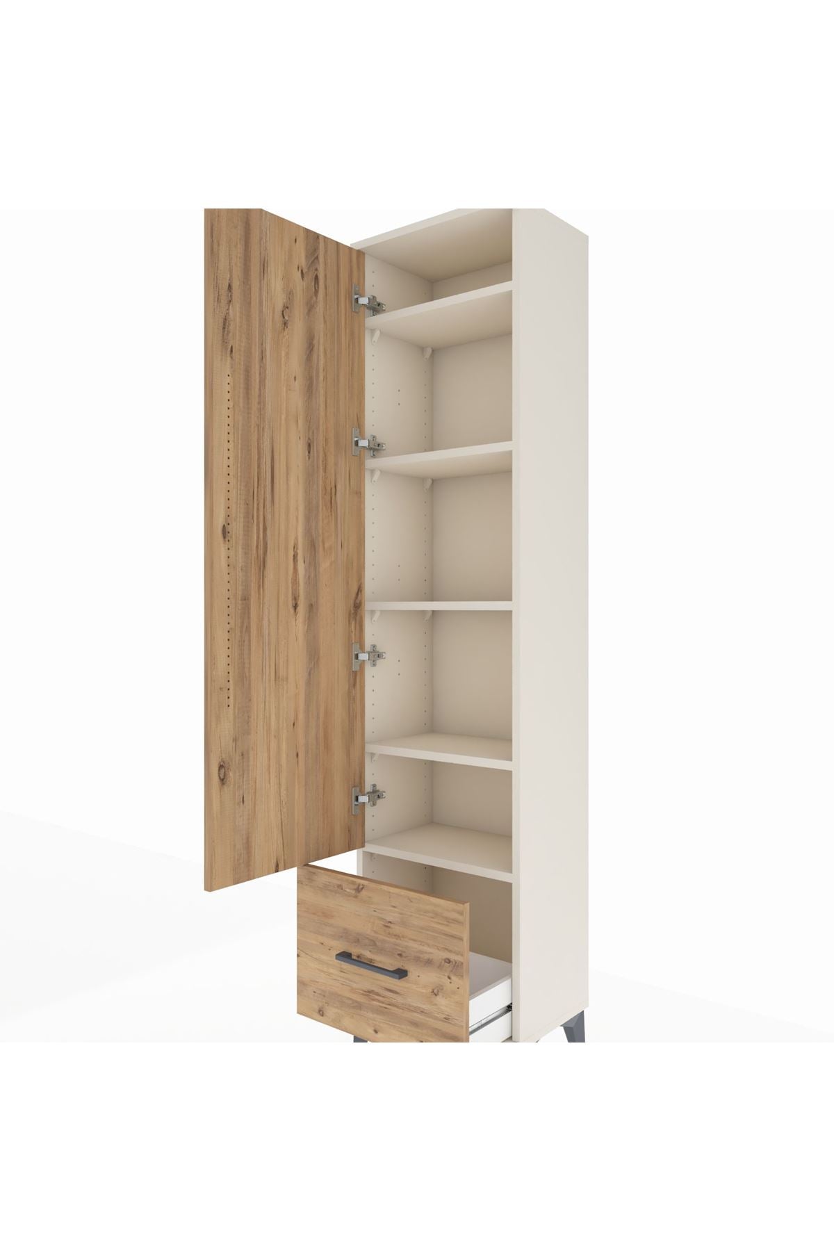 Arges Dolap 5 Raflı Tek Çekmeceli Tek Kapaklı 44x30x182 - S22M016V3A