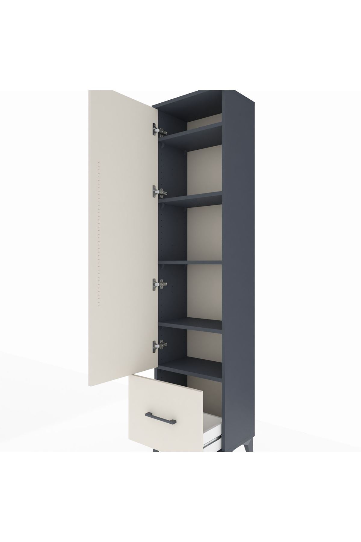 Arges Dolap 5 Raflı Tek Çekmeceli Tek Kapaklı 44x30x182 - S22M016V4A