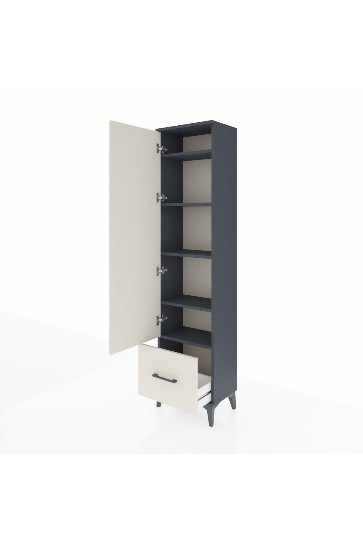 Arges Dolap 5 Raflı Tek Çekmeceli Tek Kapaklı 44x30x182 - S22M016V4A
