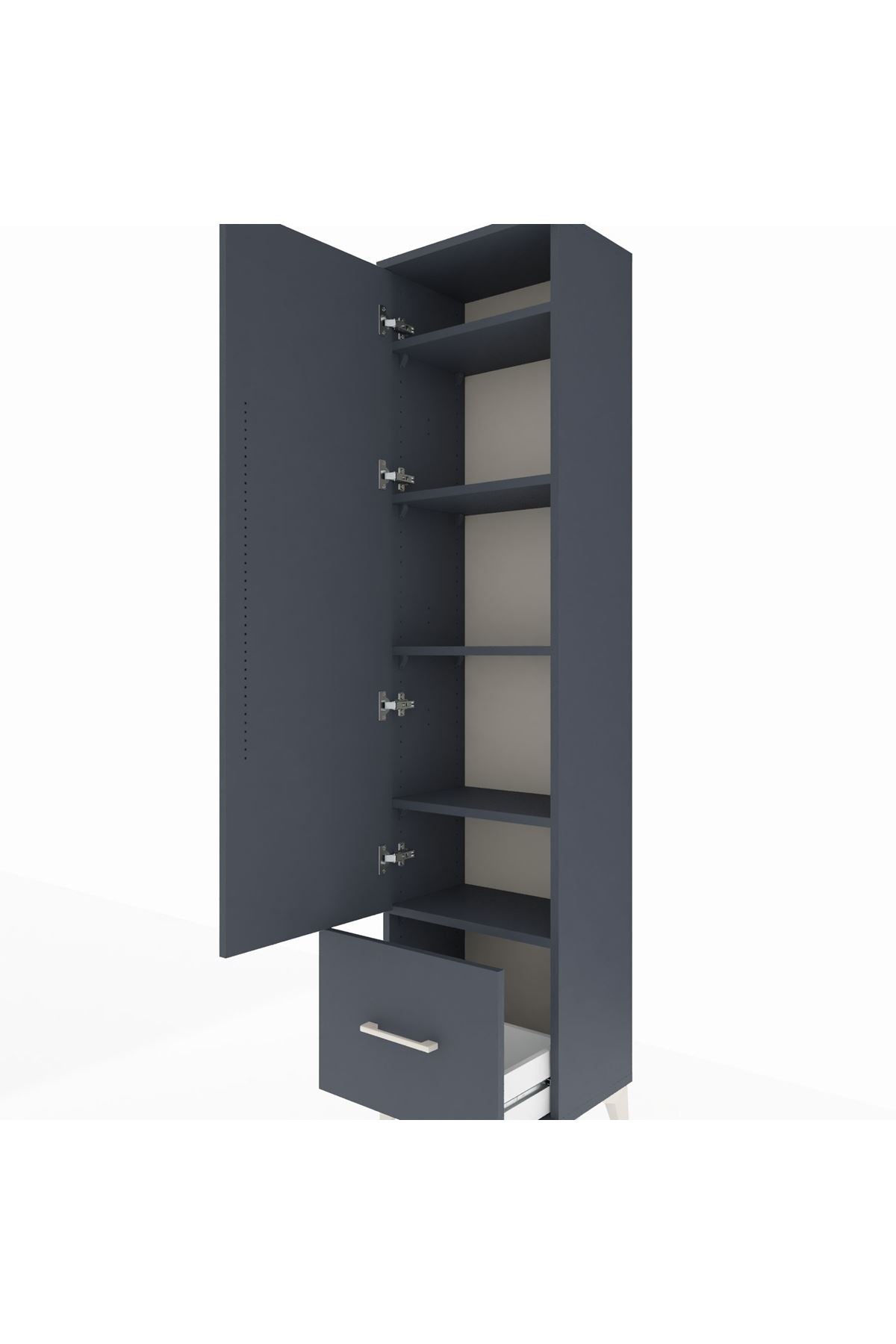 Arges Dolap 5 Raflı Tek Çekmeceli Tek Kapaklı 44x30x182 - S22M016V5A