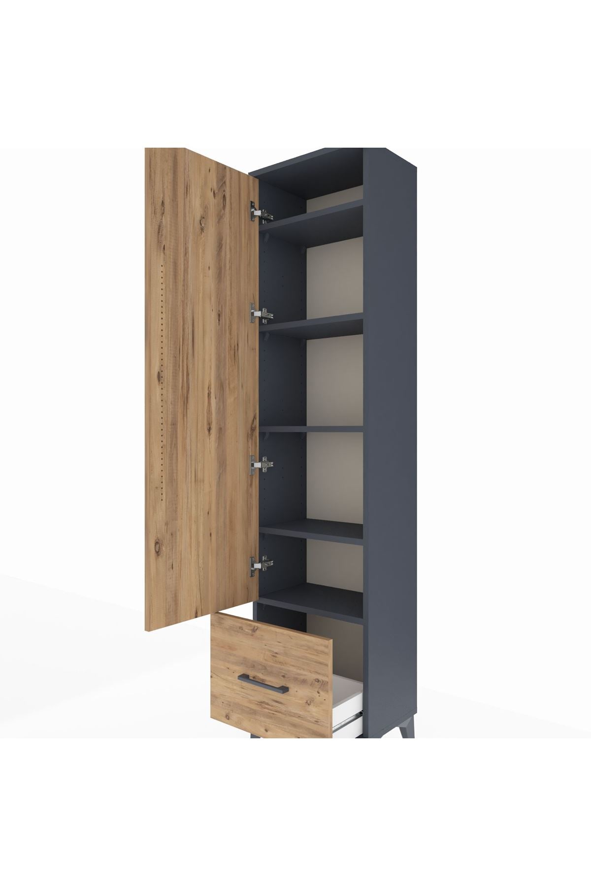 Arges Dolap 5 Raflı Tek Çekmeceli Tek Kapaklı 44x30x182 - S22M016V6A