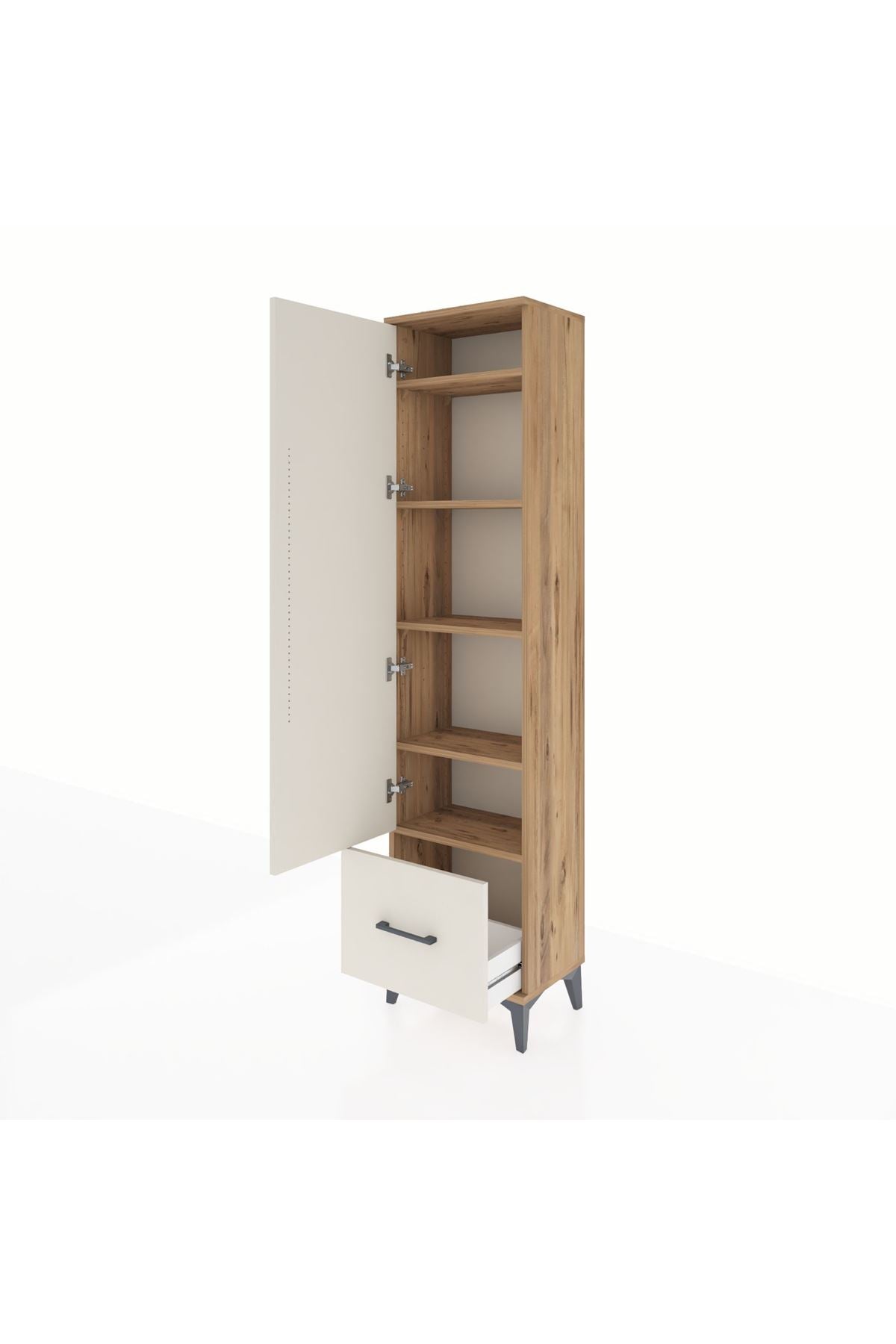 Arges Dolap 5 Raflı Tek Çekmeceli Tek Kapaklı 44x30x182 - S22M016V7A