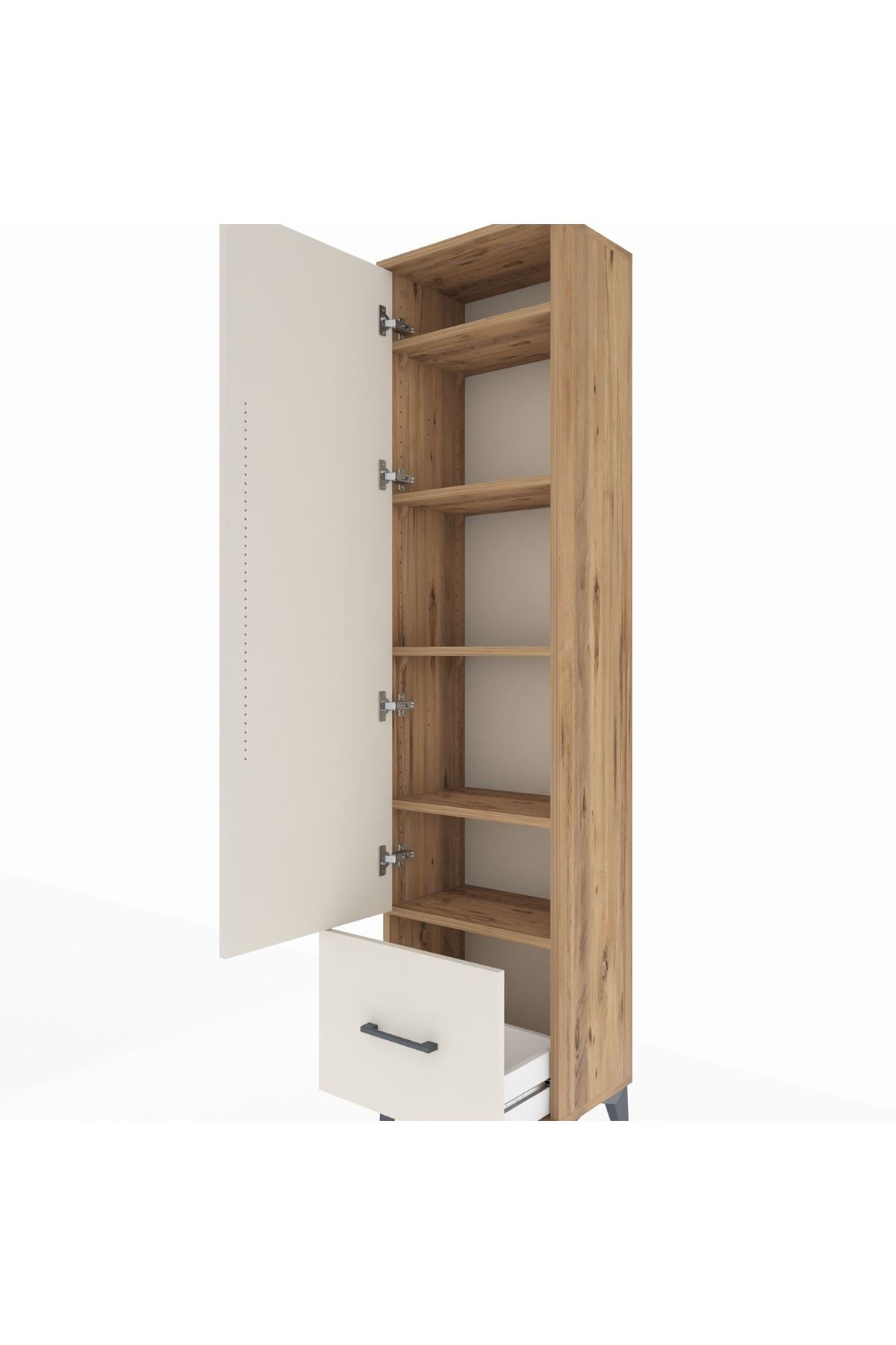 Arges Dolap 5 Raflı Tek Çekmeceli Tek Kapaklı 44x30x182 - S22M016V7A