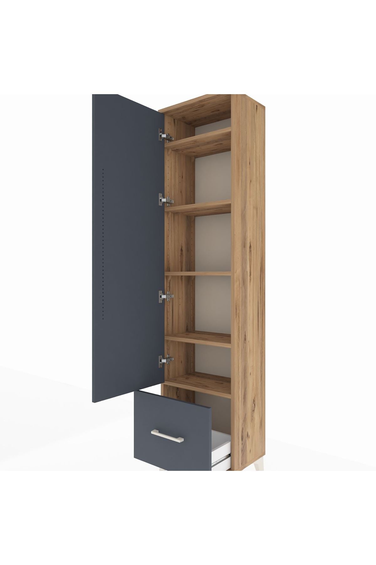 Arges Dolap 5 Raflı Tek Çekmeceli Tek Kapaklı 44x30x182 - S22M016V8A