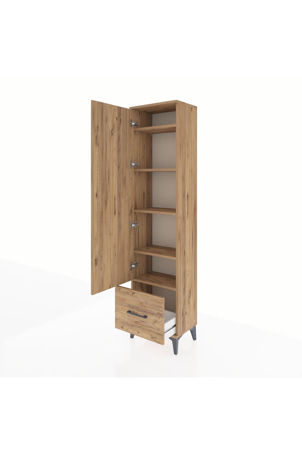 Arges Dolap 5 Raflı Tek Çekmeceli Tek Kapaklı 44x30x182 - S22M016V9A