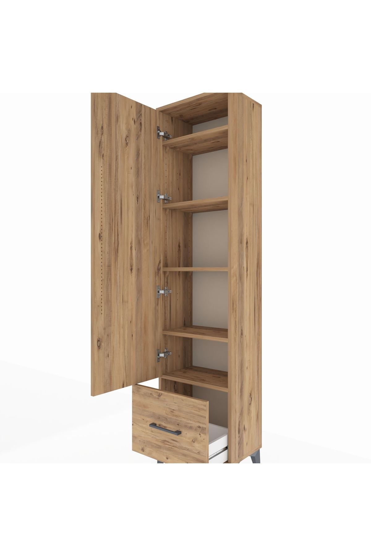 Arges Dolap 5 Raflı Tek Çekmeceli Tek Kapaklı 44x30x182 - S22M016V9A