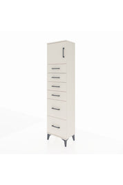 Arges Dolap Tek Raflı 6 Çekmeceli Tek Kapaklı 44x30x182 - S22M017V1A