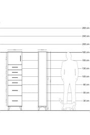 Arges Dolap Tek Raflı 6 Çekmeceli Tek Kapaklı 44x30x182 - S22M017V1A