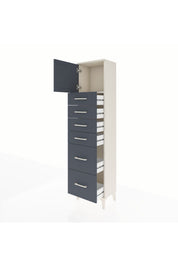 Arges Dolap Tek Raflı 6 Çekmeceli Tek Kapaklı 44x30x182 - S22M017V2A
