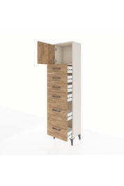 Arges Dolap Tek Raflı 6 Çekmeceli Tek Kapaklı 44x30x182 - S22M017V3A