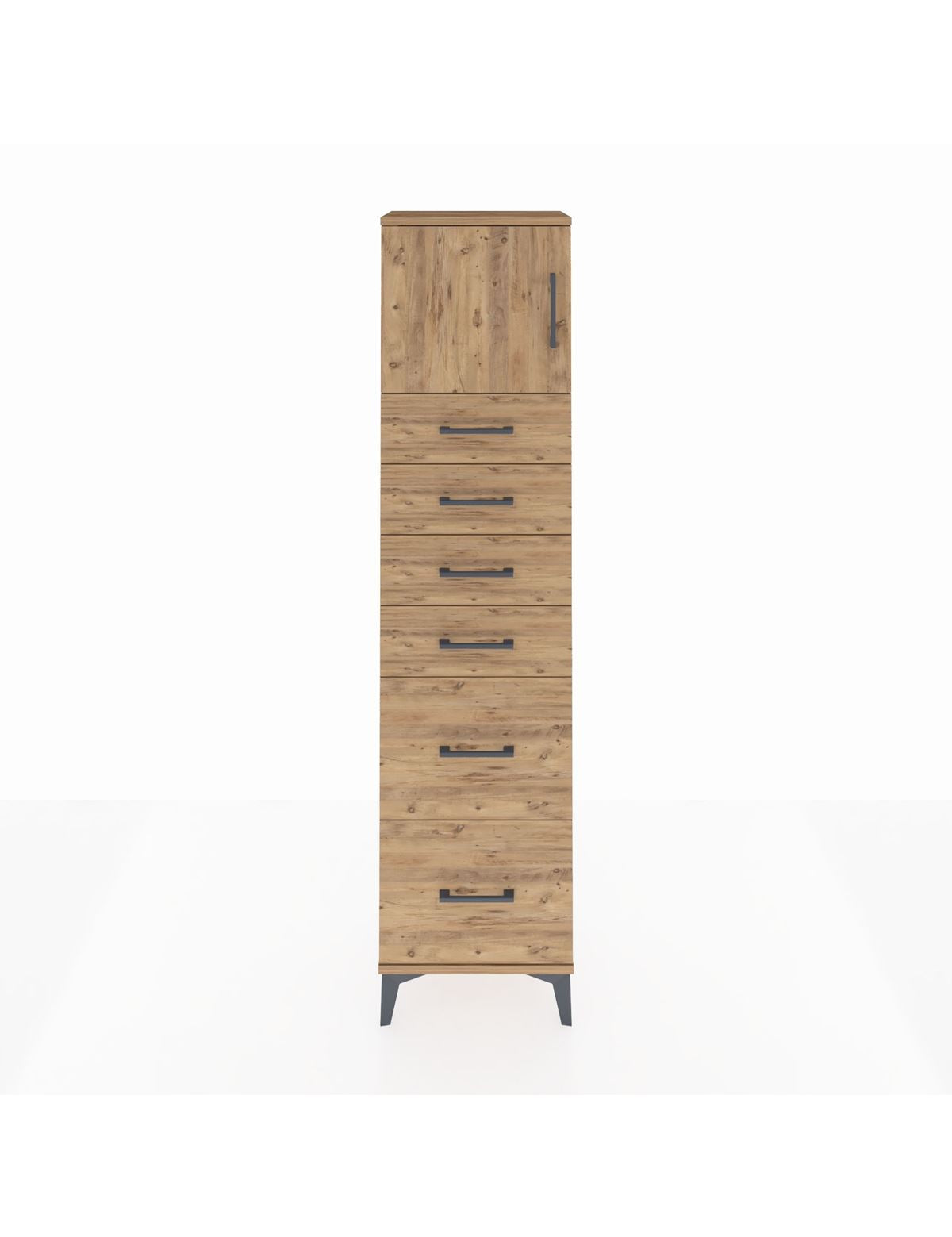 Arges Dolap Tek Raflı 6 Çekmeceli Tek Kapaklı 44x30x182 - S22M017V9A
