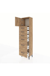 Arges Dolap Tek Raflı 6 Çekmeceli Tek Kapaklı 44x30x182 - S22M017V9A