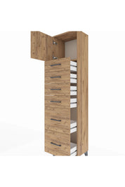 Arges Dolap Tek Raflı 6 Çekmeceli Tek Kapaklı 44x30x182 - S22M017V9A