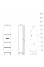 Arges Dolap Tek Raflı 5 Çekmeceli Tek Kapaklı 44x30x182 - S22M018V1A