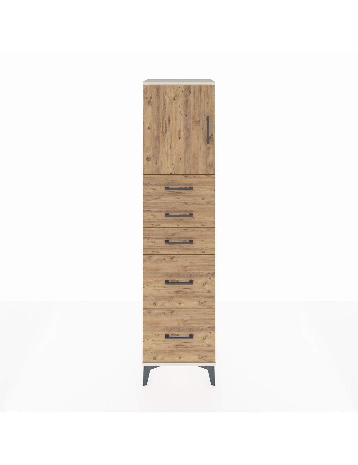Arges Dolap Tek Raflı 5 Çekmeceli Tek Kapaklı 44x30x182 - S22M018V3A