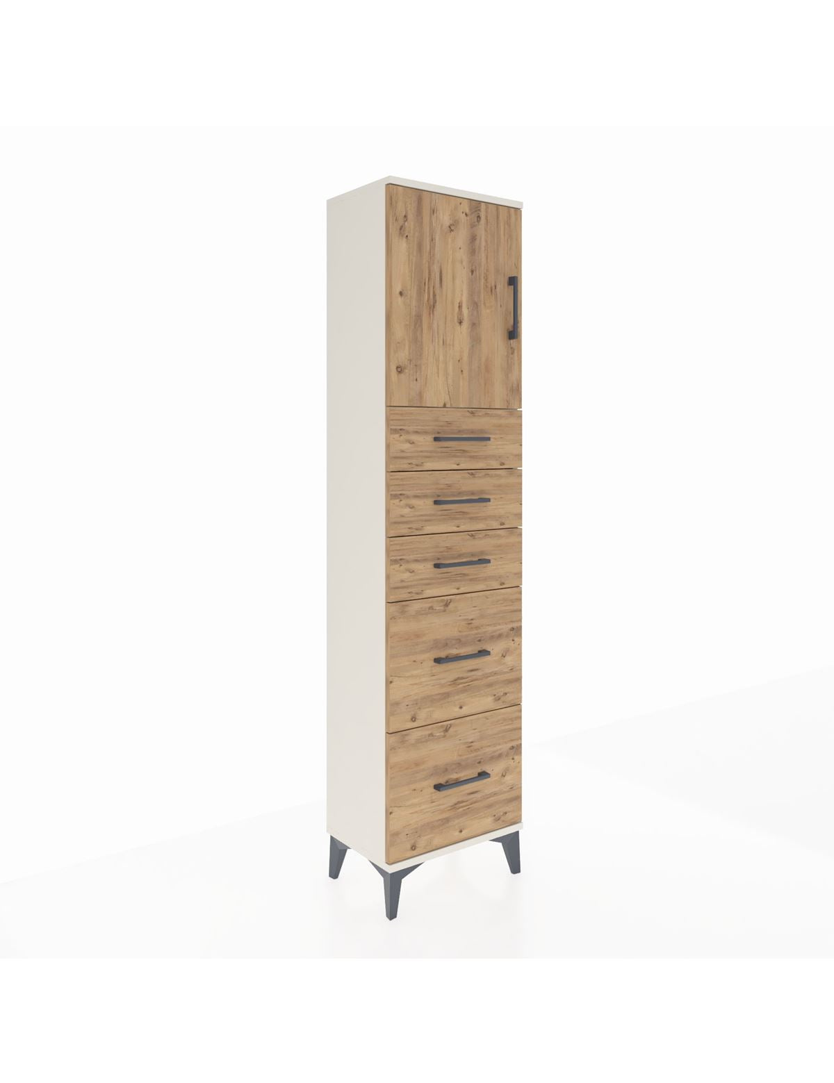 Arges Dolap Tek Raflı 5 Çekmeceli Tek Kapaklı 44x30x182 - S22M018V3A