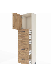 Arges Dolap Tek Raflı 5 Çekmeceli Tek Kapaklı 44x30x182 - S22M018V3A