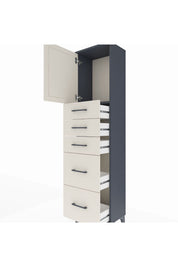Arges Dolap Tek Raflı 5 Çekmeceli Tek Kapaklı 44x30x182 - S22M018V4A
