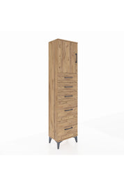 Arges Dolap Tek Raflı 5 Çekmeceli Tek Kapaklı 44x30x182 - S22M018V9A