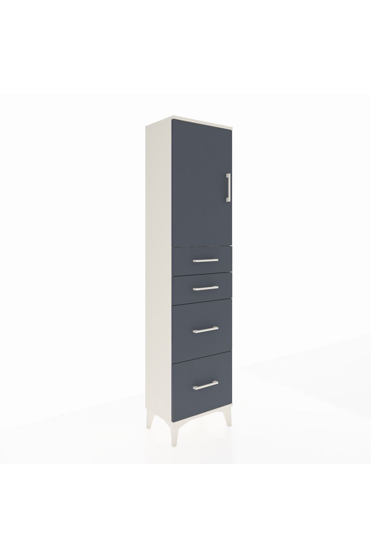 Arges Dolap Tek Raflı 4 Çekmeceli Tek Kapaklı 44x30x182 - S22M019V2A