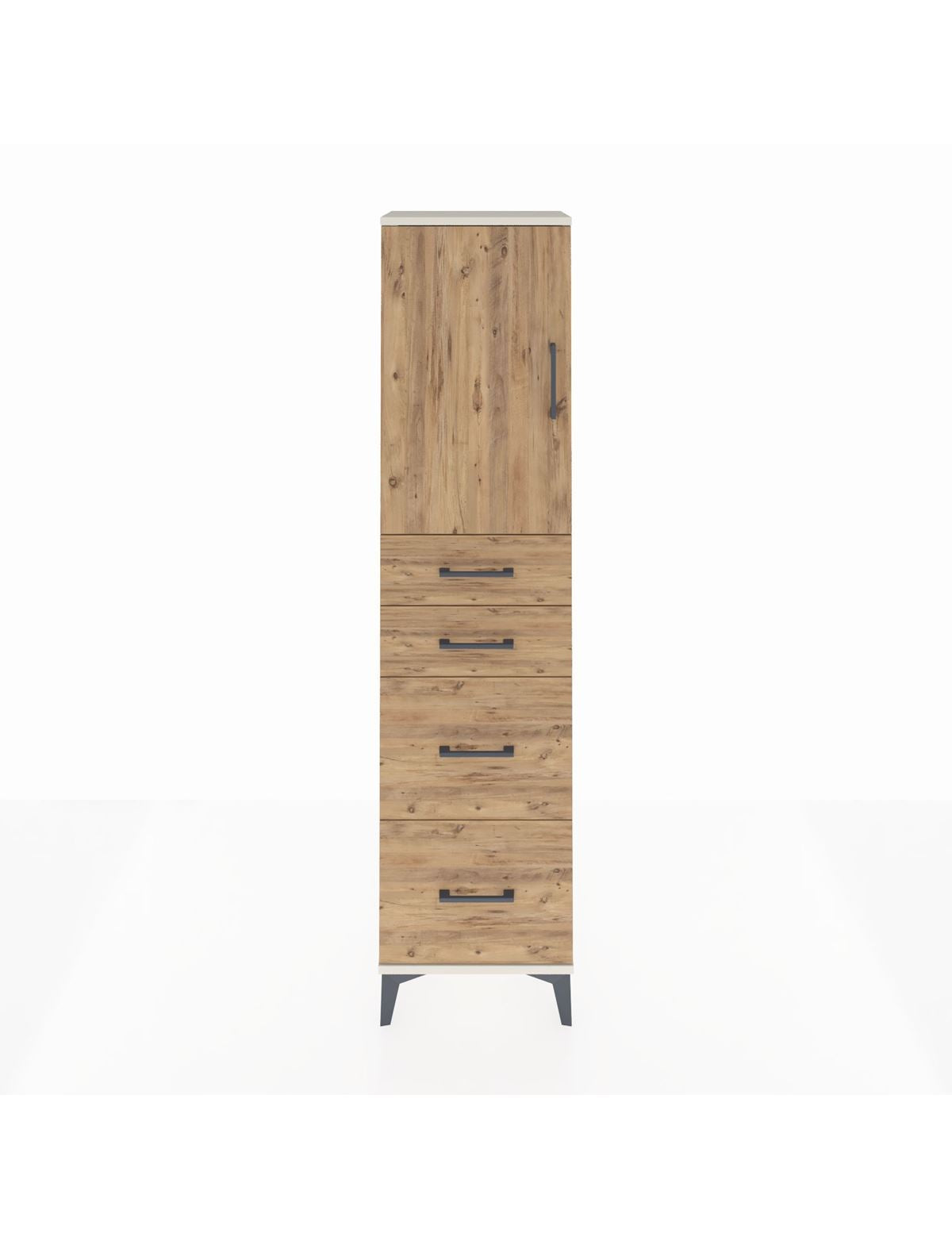 Arges Dolap Tek Raflı 4 Çekmeceli Tek Kapaklı 44x30x182 - S22M019V3A