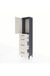 Arges Dolap Tek Raflı 4 Çekmeceli Tek Kapaklı 44x30x182 - S22M019V4A