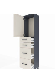 Arges Dolap Tek Raflı 4 Çekmeceli Tek Kapaklı 44x30x182 - S22M019V4A