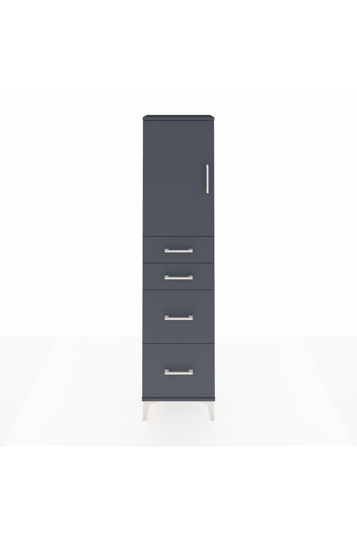 Arges Dolap Tek Raflı 4 Çekmeceli Tek Kapaklı 44x30x182 - S22M019V5A