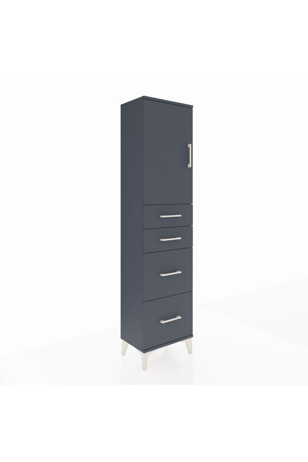 Arges Dolap Tek Raflı 4 Çekmeceli Tek Kapaklı 44x30x182 - S22M019V5A