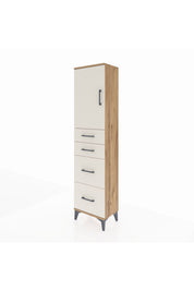 Arges Dolap Tek Raflı 4 Çekmeceli Tek Kapaklı 44x30x182 - S22M019V7A