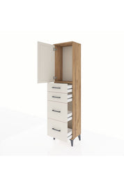 Arges Dolap Tek Raflı 4 Çekmeceli Tek Kapaklı 44x30x182 - S22M019V7A
