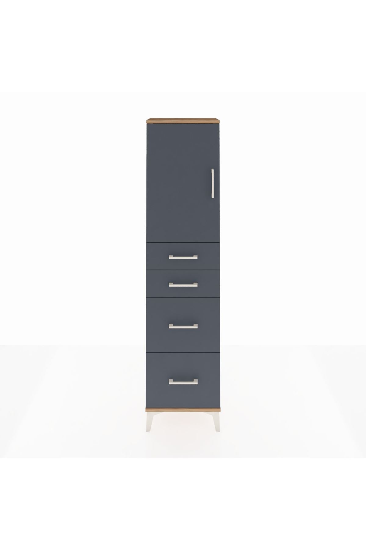 Arges Dolap Tek Raflı 4 Çekmeceli Tek Kapaklı 44x30x182 - S22M019V8A