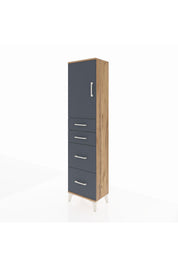 Arges Dolap Tek Raflı 4 Çekmeceli Tek Kapaklı 44x30x182 - S22M019V8A
