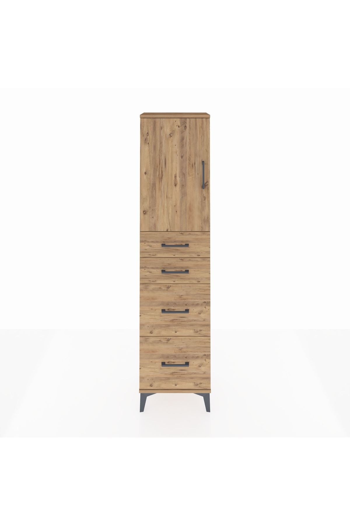 Arges Dolap Tek Raflı 4 Çekmeceli Tek Kapaklı 44x30x182 - S22M019V9A