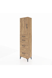 Arges Dolap Tek Raflı 4 Çekmeceli Tek Kapaklı 44x30x182 - S22M019V9A